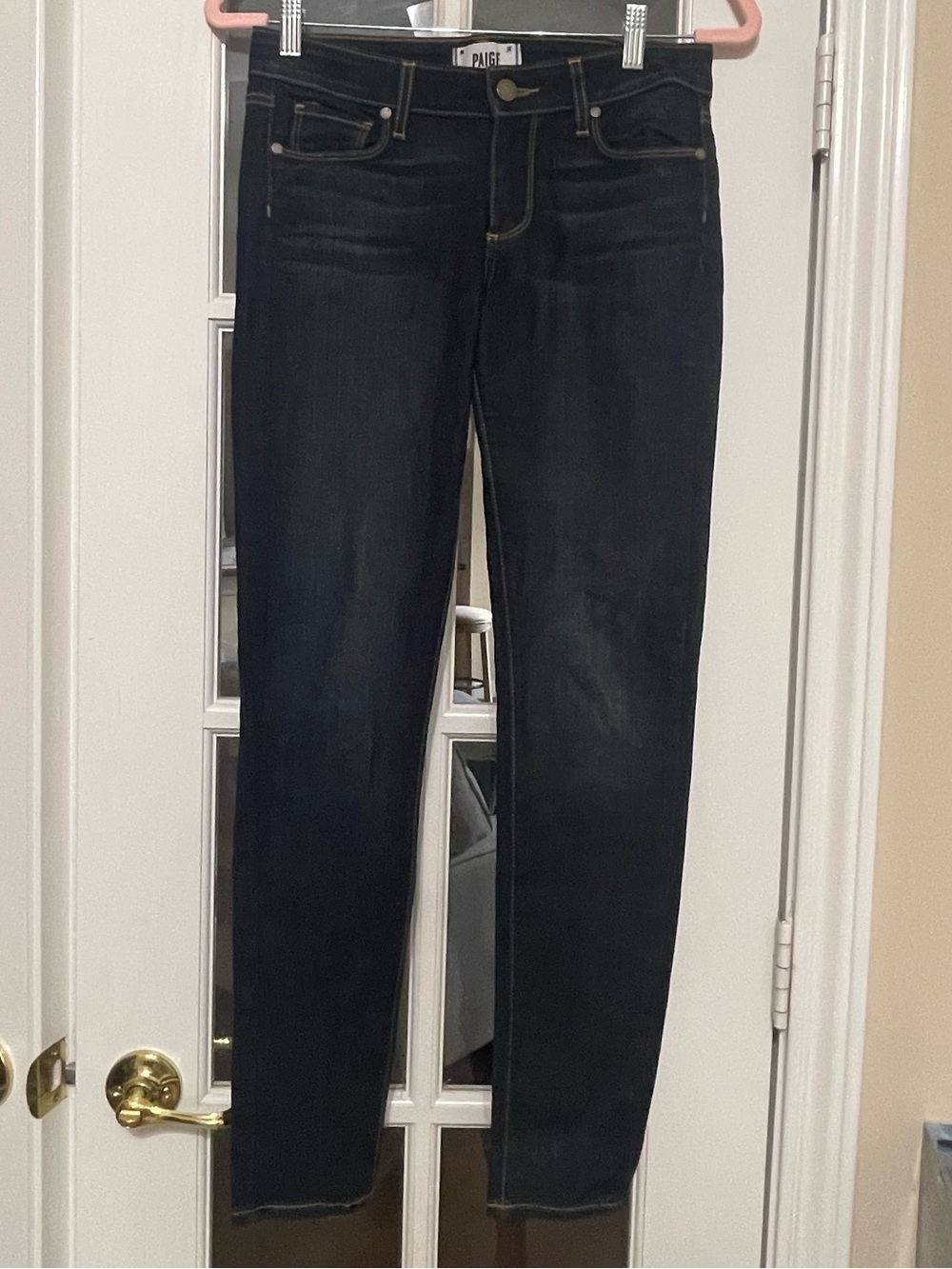 PAIGE Verdugo Ultra Skinny Jeans Women’s 28 Dark Wash Mid Rise Stretch Designer - Picture 4 of 8